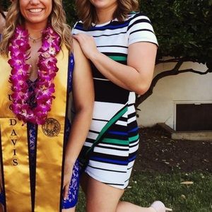 Potter’s Pot asymmetric striped dress size Large